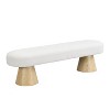 NicBex Modern Mushroom-Shaped Boucle Ottoman Dining Bench with Sturdy Wooden Base,Upholstered Long Bench for Living Room,Bedroom - 3 of 4