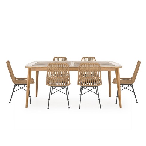 6 seater 2025 rattan dining table