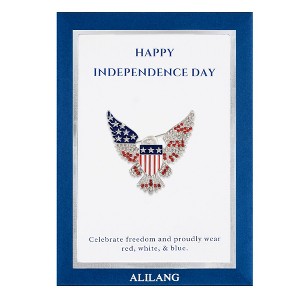 Anna-Kaci Bald Eagle American Flag Shield Brooch Pin with Patriotic Gift Card & Envelope - 1 of 4