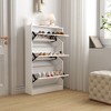 Mirror Shoe Cabinet With Flip Drawers, Narrow Hidden Shoe Storage Cabinet, Freestanding Shoe Rack for Closet Hallway Entryway Small Spaces - 2 of 4