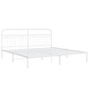 vidaXL Metal Bed Frame without Mattress with Headboard White 76"x79.9" - 3 of 4