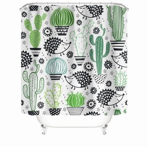 Hedgehog And Cactus Shower Curtains for Bathroom Waterproof Fabric Bath Curtain Durable Soft Stylish Bathroom Decor 72x72 Inch - 1 of 1