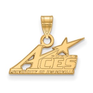 Black Bow Jewelry 14k Yellow Gold Plated Sterling Silver Evansville Purple Aces NCAA Small Pendant - 1 of 2