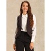 INSPIRE CHIC Women's Lapel Collar Dressy Versatile Racerback Waistcoat Suit Vest - 3 of 4