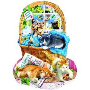 Sunsout Free Kitties 1000 pc Special Shape  Jigsaw Puzzle 97058 - 1 of 4