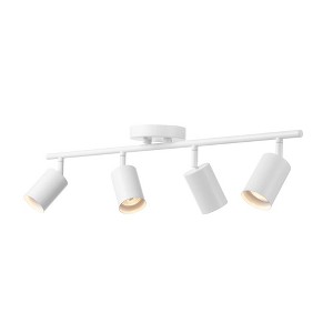 Pratt 4-Light Matte White Track Lighting - Globe Electric: ETL Listed, Adjustable Cylindrical Heads, GU10 Base - 1 of 4