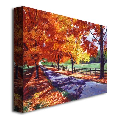 October Road Autumn Landscape Canvas Painting