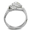 Slickblue Women’s Silver Halo Ring, Round Clear Center Stone with Side Synthetic Crystals, Polished Steel Band,Size 5–10 - 3 of 4