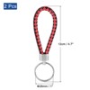 Unique Bargains Braided PU Leather Car Wallet Keychain with Stainless Steel Key Rings 2 Pcs - 2 of 3