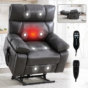 KWPZQEB Large Electric Power Lift Recliner, Glider Rocker Recliner w/ Heat & Massage, Cup Holders & Power-Remote, Rocker Chair for Living Room - 1 of 4