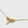 14K Gold Dipped Cubic Zirconia Rondelle Initial Necklace - A New Day™ Gold - 4 of 4