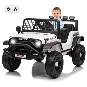Kids Electric Ride On Truck 12V with Remote Ride On Toy Gift for Boys & Girls Bluetooth Music Player LED Lights - 1 of 4
