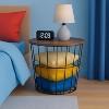 IRIS USA Round Wire Basket with Wooden Lid, 2 Pack, Potato Onion Vegetable Storage, Nestable Storage Bins, Water Resistant Surface - 2 of 4