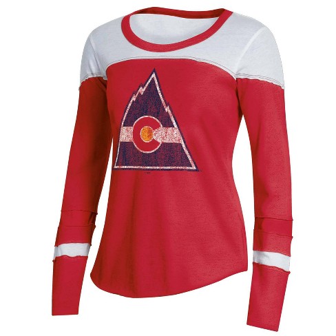 Nhl Colorado Rockies Women's Vintage Long Sleeve Polo T-shirt : Target