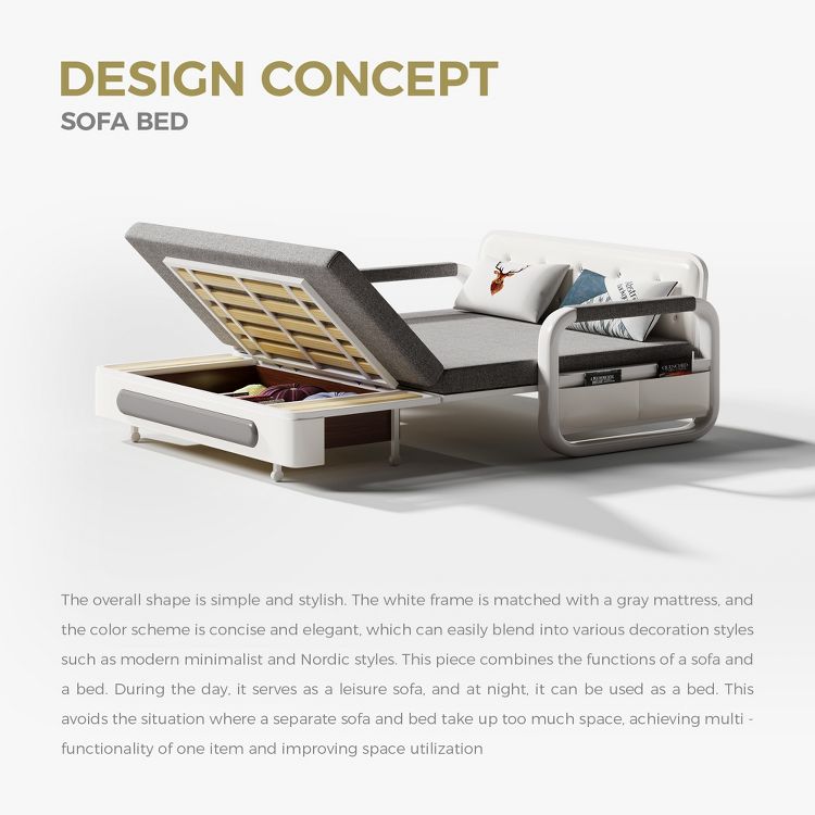 Luck Live sofa bed 62.12"  Sleeper Sofa, Folding Mattress Couch, 3 of 15