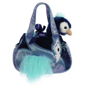 Aurora Fancy Pals 7" Mora Peacock Pet Blue Carrier Stuffed Animal - 1 of 3