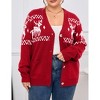Women's Plus Size Ugly Christmas Cardigan Long Sleeve Holiday Sweaters with Cute Patterns - 3 of 4