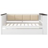 Polibi Modern Utility Daybed with Charging Station, Upholstered Backrest & Trundle - 3 of 4