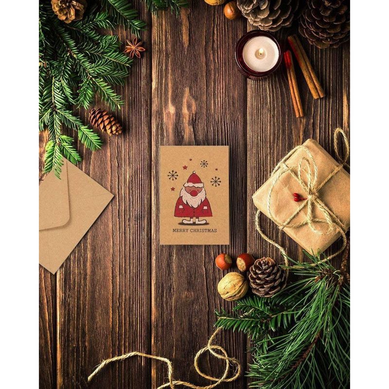 Best Paper Greetings 36 Pack Kraft Merry Christmas Greeting Cards with Envelopes, 6 Holiday Yuletide Character Designs, 4 x 6 In, 4 of 7