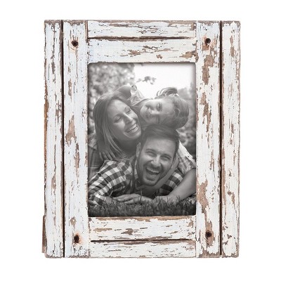 Foreside Home & Garden Distressed 4x6 Three Photo Frame Gray Wood, MDF & Glass