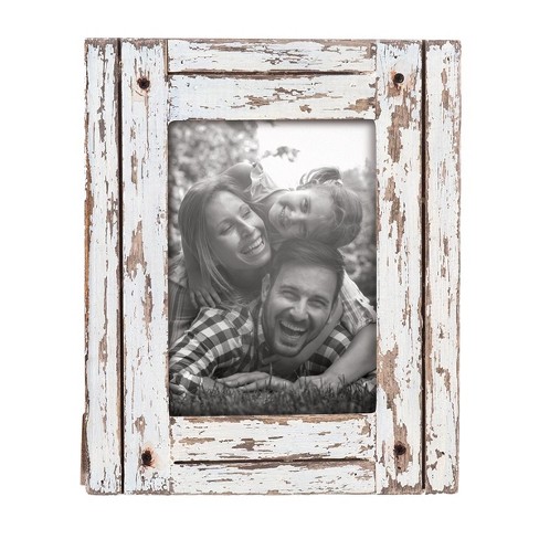 Wide Distressed White Tabletop Frame, Sold by at Home