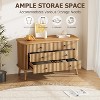 6 Drawer Dresser, Mid Century Bedroom Dresserwith Black Handles and Wooden Legs, Storage Drawer Organizer for Closet, Hallway, Entryway, Natural - 4 of 4