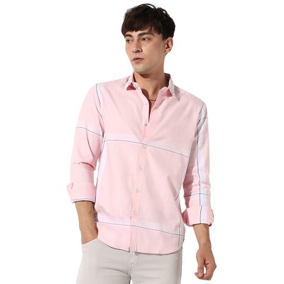 Campus Sutra Men Men's Pastel Striped Button Up Shirt