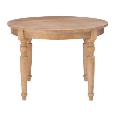 Light Brown Round Wood Transitional Dining Table