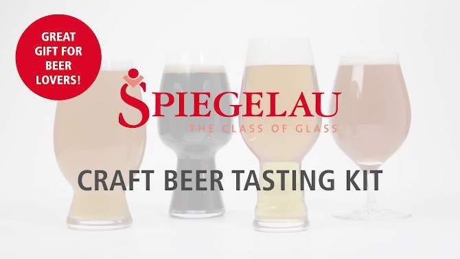 Spiegelau Craft Beer Tasting Kit Glasses, Set of 3, Lead-Free Crystal, Modern Beer Glasses, Dishwasher Safe, 2 of 7, play video