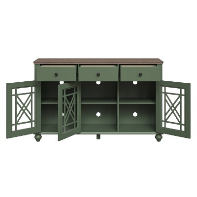 Festivo 55" Green Vintage Style Buffet Sideboard Cabinet with Drawers