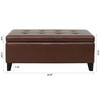 CENGHU Storage Ottoman with Wooden Legs, Faux Leather Ottoman with Storage, End Bench, Entryway Footstool, Ottoman Bench for Living Room & Bedroom - 3 of 4