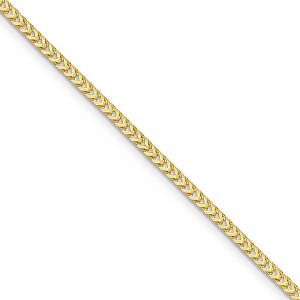 Black Bow Jewelry 2mm 10k Yellow Gold Solid Franco Chain Necklace - 1 of 4