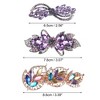 Unique Bargains Women's Hair Barrettes Shining Rhinestone Flower Butterfly Flower Shape Hair Clip Spring Hairpin 3Pcs - 2 of 4
