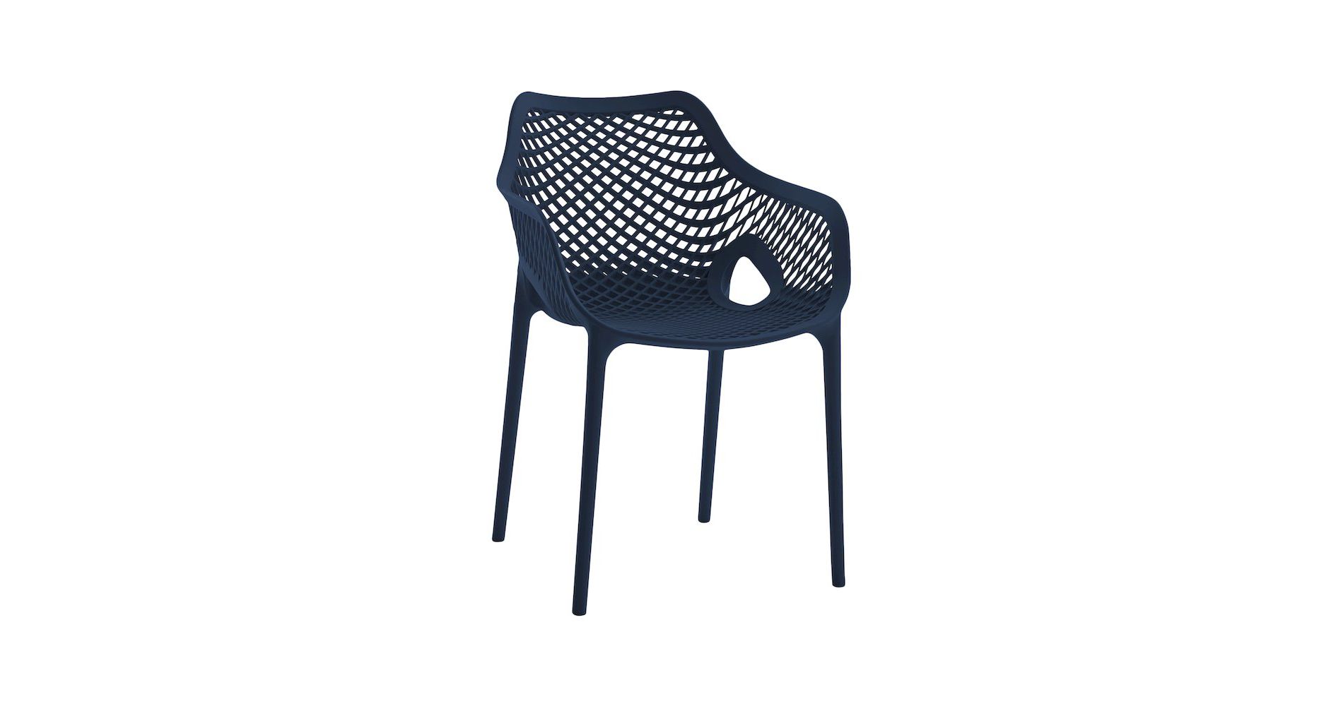 Meridian Furniture,Mykonos Navy Outdoor Patio Dining Chair, Set of 4