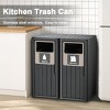 Syemin Outdoor Trash Cans Outdoor Single Barrel Trash Can Waterproof Patio Garbage Can with Lid, Durable Waste Bin, Black, 33.07"*16.54"*35.43" - 2 of 4