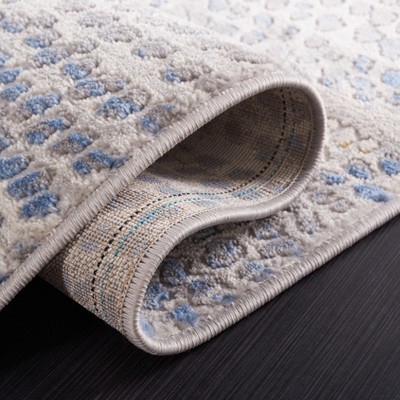 Palma Blue and Beige Geometric Square Rug