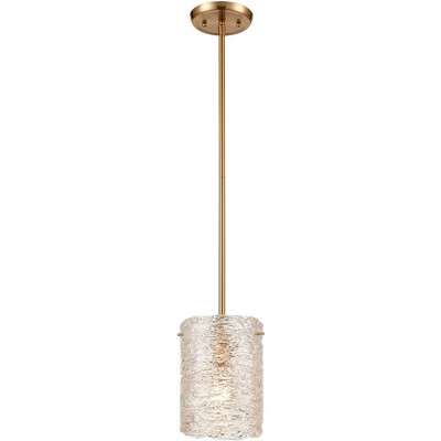 Elk Home Chiseled Ice 1 - Light Pendant in  Satin Brass