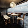4 PCS Farmhouse Extendable Dining Table Set, Solid Wood Table with Removable Leaf, Wood Frame Bench and Chair with Rattan Cushion-Baofuwish - 3 of 4