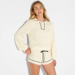 Women's High-Rise Scalloped Micro Sweater Shorts - Wild Fable™ - 1 of 3