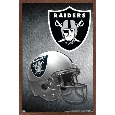 Trends International NFL Las Vegas Raiders - Drip Helmet 20 Framed Wall  Poster Prints Mahogany Framed Version 22.375 x 34