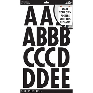 Sticko Alphabet Stickers - Poster, Black, 99pcs - 1 of 1