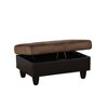 DOMETOUR Brown Lint & PVC Storage Ottoman for Living Room - 4 of 4