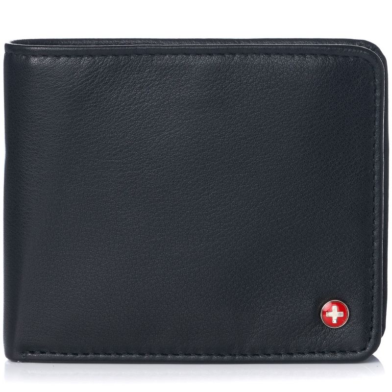 Alpine Swiss RFID Protected Men’s Max Coin Pocket Bifold Wallet with Divided Bill Section Comes in a Gift Box, 1 of 6