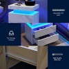 Nightstand With 2 Drawers, Bedside Tables With Adjustable LED Lights, Small Night Stands, Modern Side Table For Living Room Bedroom, Easy Assembly - 3 of 4