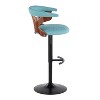 LumiSource Set of 2 Gardenia Adjustable Barstools Black Metal/Walnut Fabric - 3 of 4