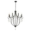 ALOADECOR 32'' 8-Light Modern Black Mid-Century Modern Candelabra Crystal Candle Chandelier For Living Room Dining Room - 3 of 4