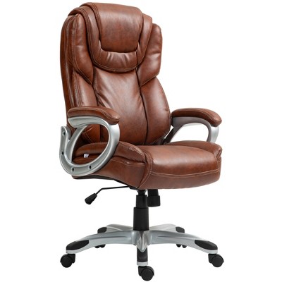 High Back Desk Chair with Swivel Wheels, Tilt Function, Executive Office Chair with Cushion & Adjustable Height
