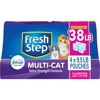 Fresh Step Multi-Cat Scented Litter with the Power of Febreze Clumping Cat Litter 