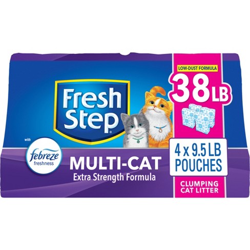 Fresh Step Clean Paws Multi-Cat Scented Litter with the Power of Febreze,  Clumping Cat Litter, 22.5 Pounds (Package May Vary)