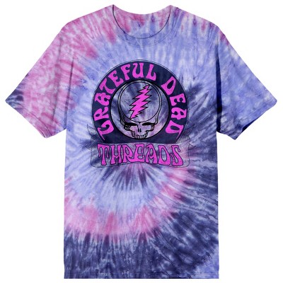 Vintage 90s Tie Dye Grateful Dead Band T-Shirt Mens XL Rose Skull 30 Years